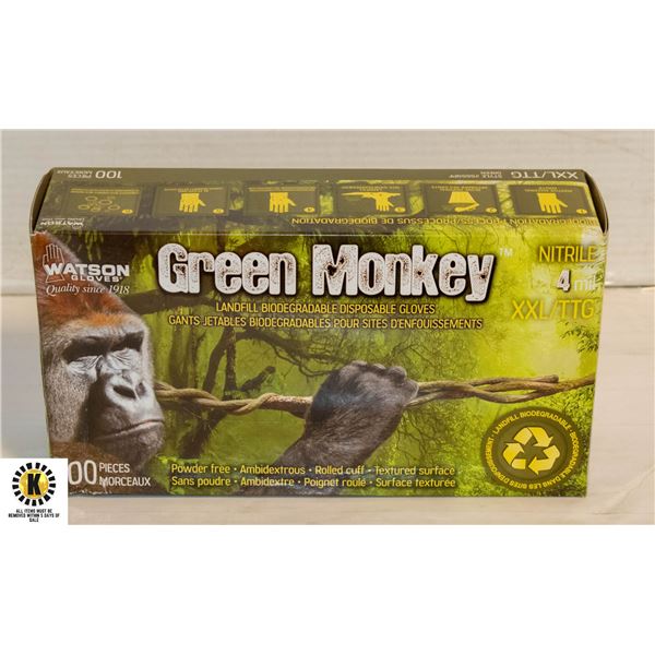GREEN MONKEY 4MIL GLOVES SIZE X2L 100 PIECES