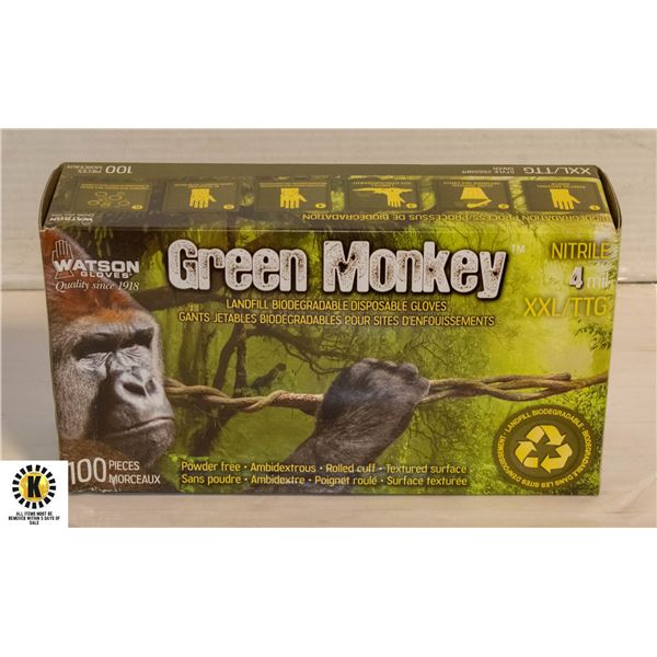 GREEN MONKEY 4MIL GLOVES SIZE X2L 100 PIECES