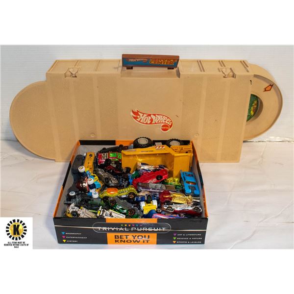 VINTAGE HOTWHEELS PLAY CENTRE, & BOX FULL OF