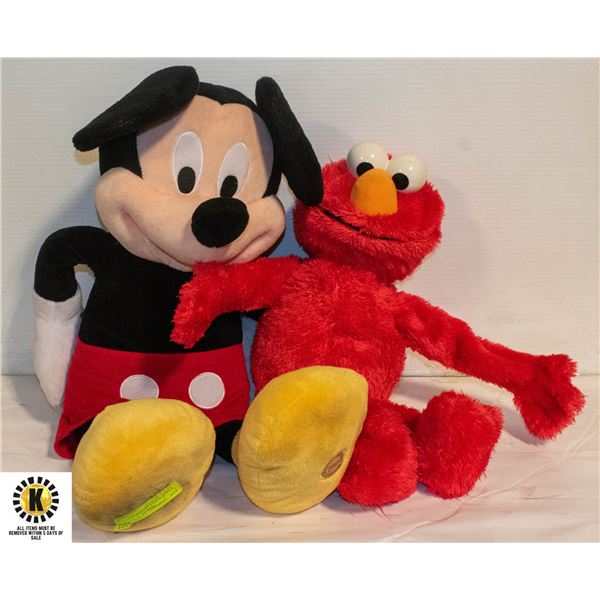 LARGE 20 INCH MICKEY MOUSE & TICKLE ME ELMO
