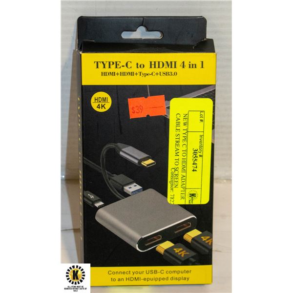 NEW TYPE C TO HDMI ADAPTER CABLE STREAM TO SCREEN