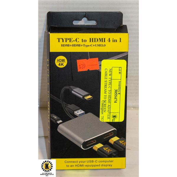 NEW TYPE C TO HDMI ADAPTER CABLE STREAM TO SCREEN