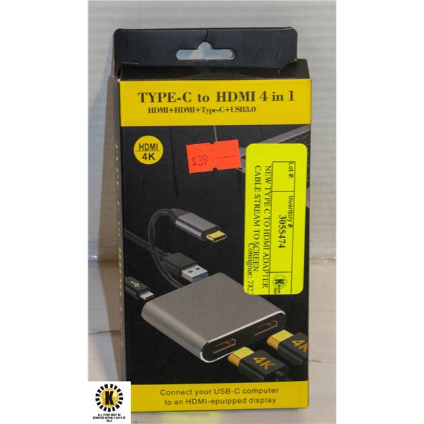 NEW TYPE C TO HDMI ADAPTER CABLE STREAM TO SCREEN
