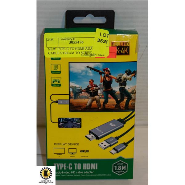 NEW TYPE C TO HDMI ADAPTER CABLE STREAM TO SCREEN