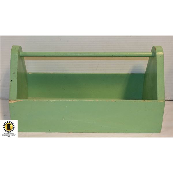 VINTAGE HANDMADE WOODEN TOOLBOX
