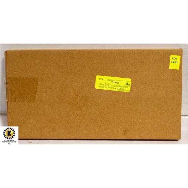BMW SLIM LINE LICENSE PLATE FRAME + MLOGO VALVE ST