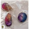 Image 1 : 3 SOLAR QUARZ DRUZY GEMSTONE 925 SILVER