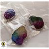 Image 1 : 3 SOLAR QUARZ DRUZY GEMSTONE 925 SILVER