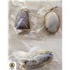 Image 1 : 3 GEMSTONE DENDRITIC OPAL 925 SILVER PLATED