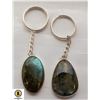 Image 1 : 2 LABRADORITE KEY CHAINS 925 SILVER PLATEDÿ