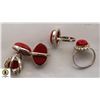 Image 1 : 5 GEMSTONE CORAL 925 SILVER PLATED RINGS