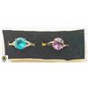 Image 1 : TWO 925 SILVER RINGS 1 BLUE STONE & PURPLE