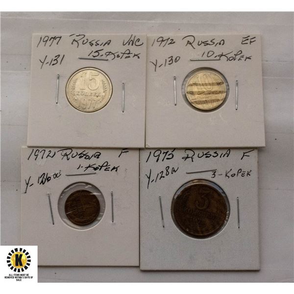 4 RUSSIA COINS