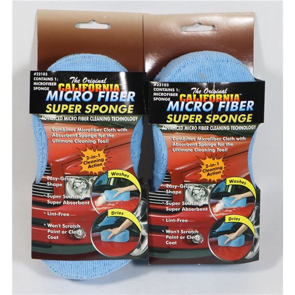 2 NEW SUPER MICRO FIBER SPONGES WASHES AND DRIES