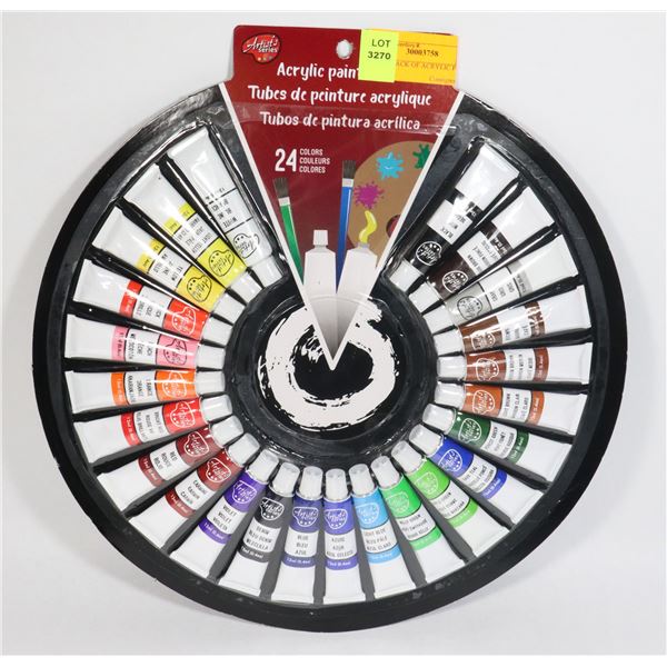 NEW 24 PACK OF ACRYLIC PAINTS