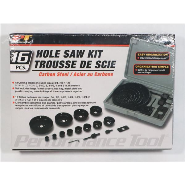 NEW 16PC HOLE SAW KIT