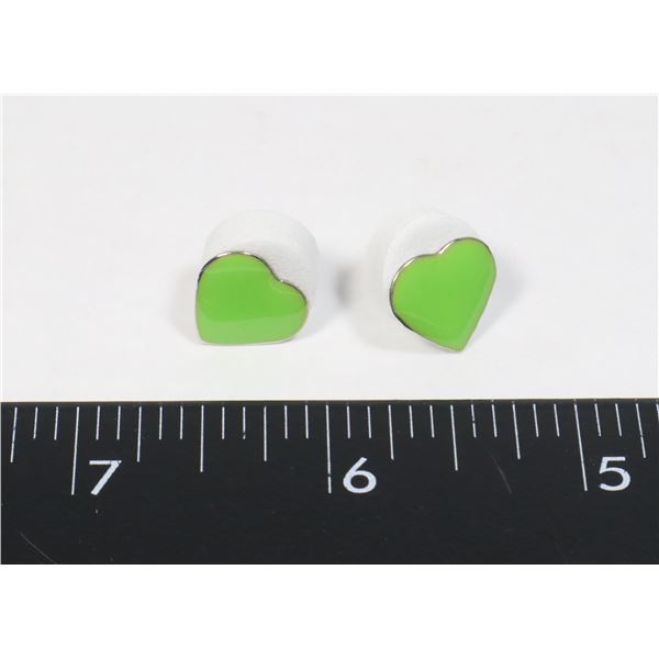 NEW 80'S STYLE LIME GREEN STUD EARRINGS