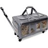 Image 1 : NEW GJEASE DOUBLE COMPARTMENT ROLLING PET CARRIER