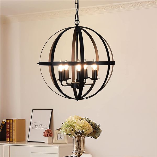 REPACKED DLLT METAL SPHERE DROP DOWN CEILING LIGHT