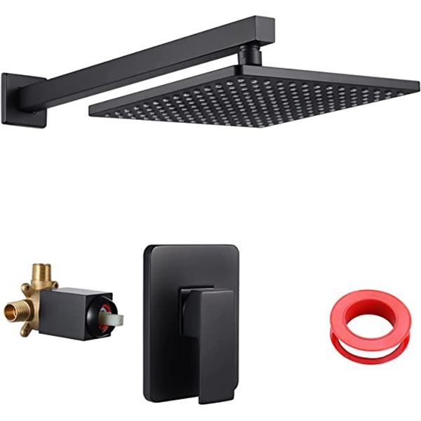 NEW REPACK KES BLACK SHOWER HEAD KIT AND TRIM