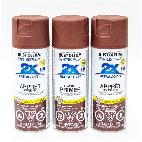 3 NEW BOTTLES OF 340G RUST-OLEUM PAINTERS TOUCH