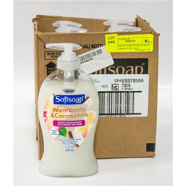 NEW CASE OF 6 BOTTLES OF SOFT SOAP WARM VANILLA &