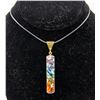 NEW 7 CHAKRA STONE PENDANT WITH WIRE & STONE INLAY