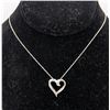 .925 STERLING SILVER DIAMOND HEART PENDANT 18K