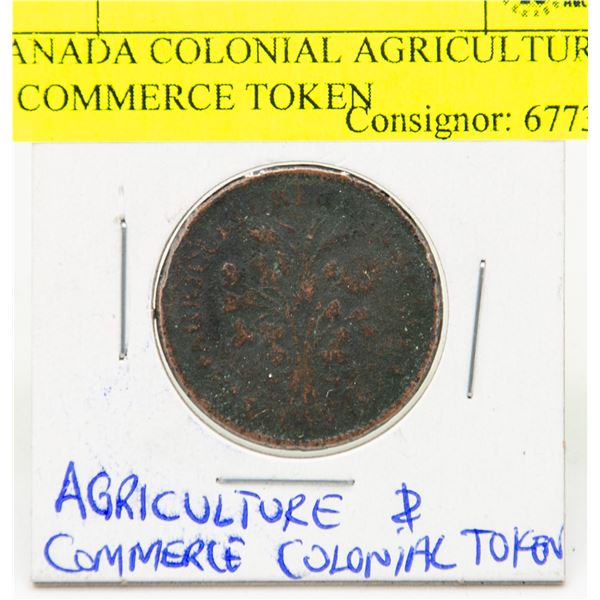 CANADA COLONIAL AGRICULTURE & COMMERCE TOKEN