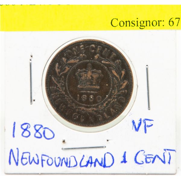 1880 NEWFOUNDLAND ONE CENT