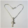 BZ1386-176 SILVER CROSS 7.5" BRACELET