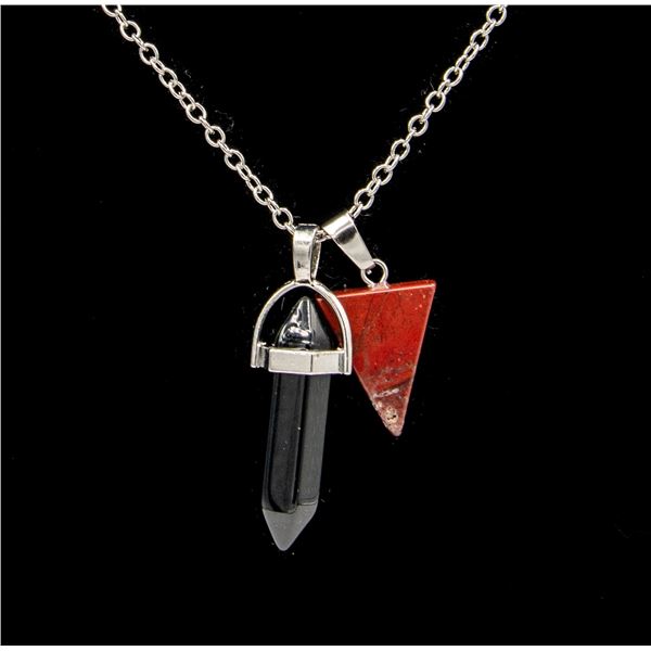 NEW GEMSTONE PENDANTS SET IN STAINLESS STEEL