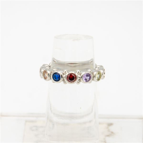 NEW SILVER PLATED STAINLESS STEEL RING SIZE 6