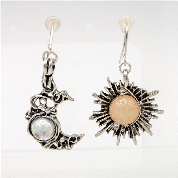 NEW SILVER PLATED STAINLESS STEEL SUN & MOON