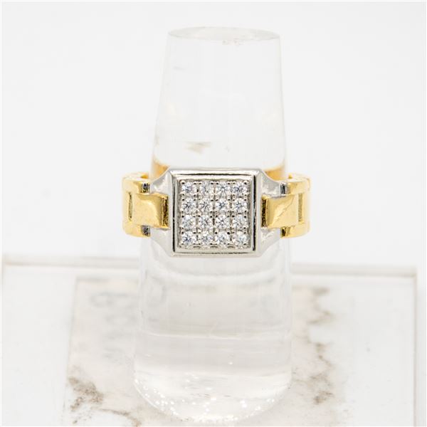 NEW .925 STAMPED SILVER GOLD PLATED RING SIZE 8.5