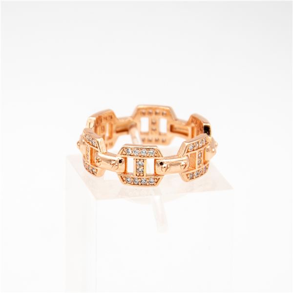 NEW ROSE GOLD PLATED STAINLESS STEEL RING SIZE 10