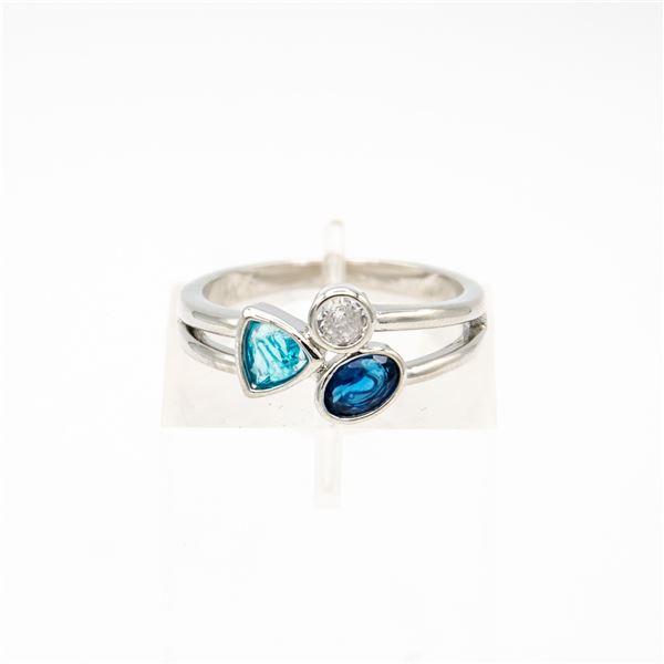 NEW STAMPED 925 SILVER 3 STONE RING SIZE 9.5