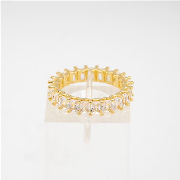 NEW GOLD PLATED MULTI-STONE RING SIZE 8.5