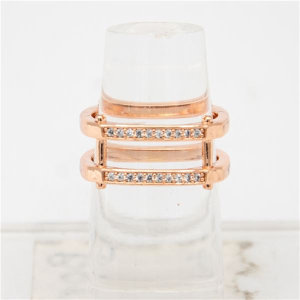 NEW ROSE GOLD PLATED STAINLESS STEEL RING SIZE 7.5