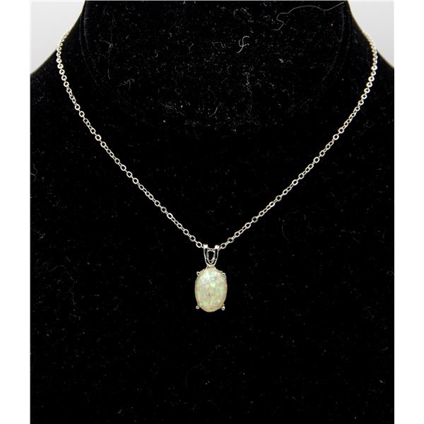 NEW SILVER PLATED PENDANT ON 16" LONG