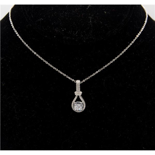 NEW .925 STERLING SILVER MULTI-STONE PENDANT ON A