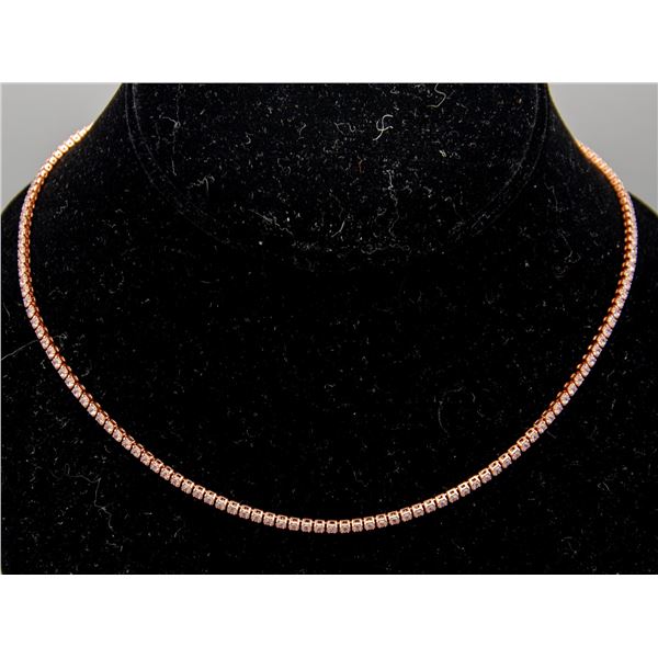 NEW ROSE GOLD PLATED MULTI-STONE 16" LONG NECKLACE
