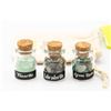 Image 1 : 3 MINI GLASS JARS WITH GEMSTONES: GREEN AGATE,