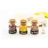 Image 1 : 3 MINI GLASS JARS WITH GEMSTONES: ORANGE MOONSTONE
