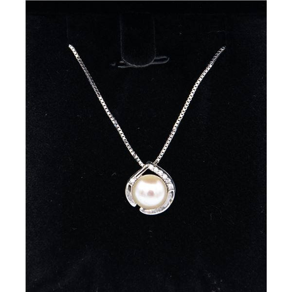 925 SILVER FRESHWATER PEARL HEART NECKLACE