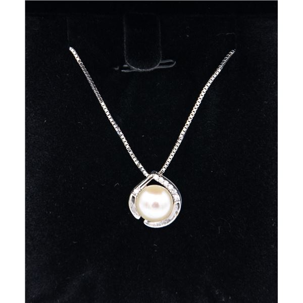 925 SILVER FRESHWATER PEARL HEART NECKLACE