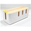 Image 1 : NEW CORD/WIRE MANAGEMENT CONTAINER WITH WOOD LID