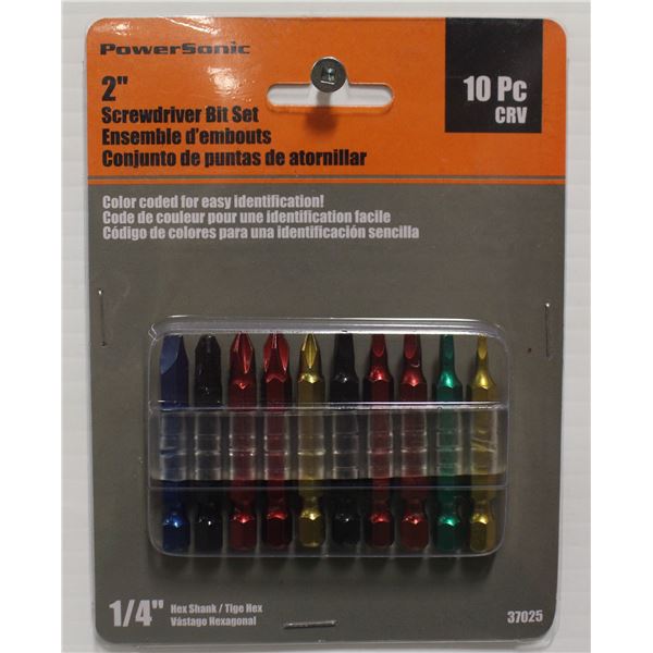 NEW 10 PIECE 2" DRIVER SET - COLOUR CODED