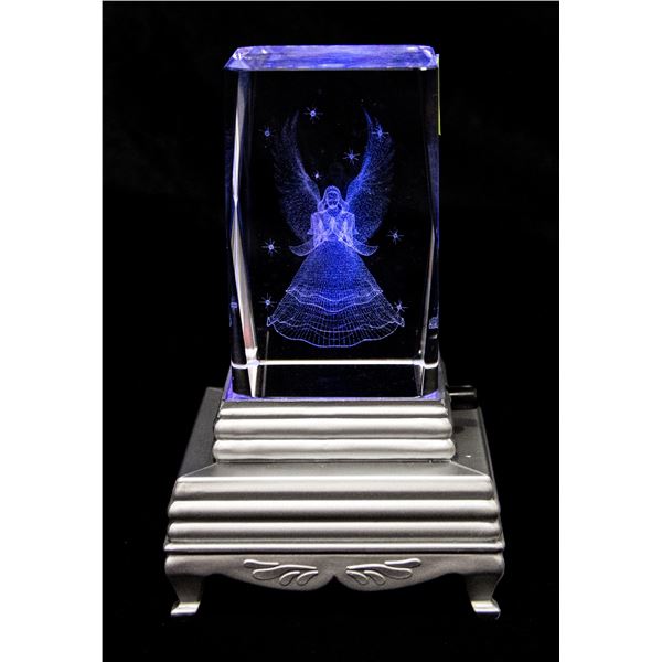 CRYSTAL ANGEL WITH LIGHT STAND