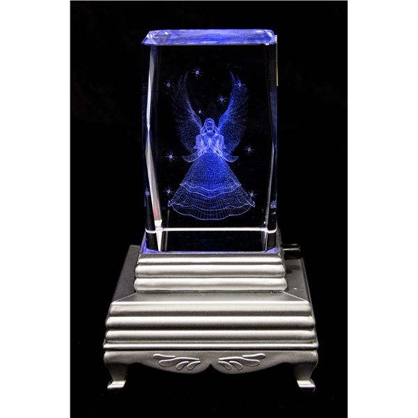 CRYSTAL ANGEL WITH LIGHT STAND